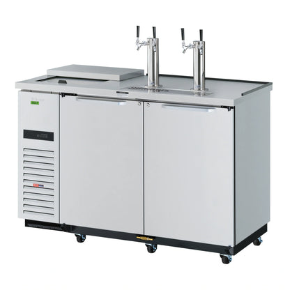 Turbo Air Super Deluxe TCB-2SDD-N6 2-Door Club Top Beer Dispenser, 2 Half-Barrel Kegs, Stainless Steel, Dual 4-Faucet Towers