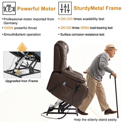 Lay Flat Power Lift Chair Recliner with Heat & Massage | Latitude Run