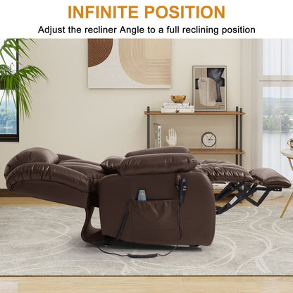 Lay Flat Power Lift Chair Recliner with Heat & Massage | Latitude Run