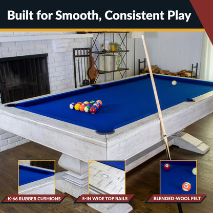 Hathaway Montecito 8-ft Pool Table- Driftwood Finish with Blue Felt
